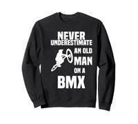 Never Underestimate an Old Man on a BMX Bicicleta en Salto Sudadera