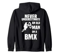 Never Underestimate an Old Man on a BMX Bicicleta en Salto Sudadera con Capucha