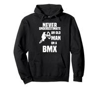 Never Underestimate an Old Man on a BMX Bicicleta en Salto Sudadera con Capucha