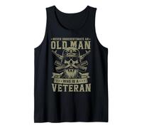 Never Underestimate an Old Man Who Is A Veteran Soldados Camiseta sin Mangas