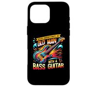 Never Underestimate An Old Man with A Bass Guitar Bassist Carcasa para iPhone 16 Pro MAX