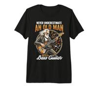 Never Underestimate an Old Man with A Bass Guitar Player Dad Camiseta Premium