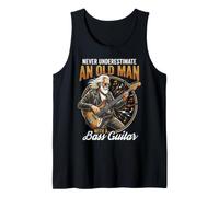 Never Underestimate an Old Man with A Bass Guitar Player Dad Camiseta sin Mangas