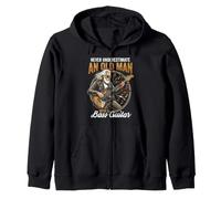 Never Underestimate an Old Man with A Bass Guitar Player Dad Sudadera con Capucha
