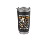 Never Underestimate an Old Man with A Bass Guitar Player Dad Vaso térmico de acero inoxidable de doble pared