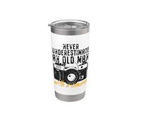 Never Underestimate An Old Man With A Camera Fotógrafo Vaso térmico de acero inoxidable de doble pared