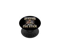 Never Underestimate An Old Man with A Cue Stick PopSockets PopGrip Adhesivo