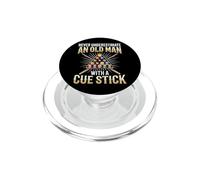 Never Underestimate An Old Man with A Cue Stick PopSockets PopGrip para MagSafe