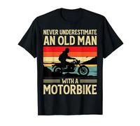 Never Underestimate An Old Man With A Motorbike Funny Biker Camiseta
