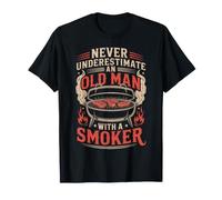 Never Underestimate An Old Man with A Smoker Funny Pitmaster Camiseta