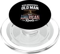 Never Underestimate An Old Man with American Roots PopSockets PopGrip para MagSafe