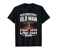 Never Underestimate An Old Man with English Roots Pride Camiseta