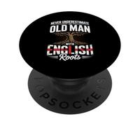 Never Underestimate An Old Man with English Roots Pride PopSockets PopGrip Adhesivo