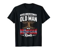 Never Underestimate An Old Man with Norwegian Roots Pride Camiseta