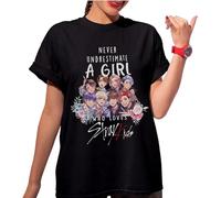 Never Underestimate Girl Who Understands KPOP and Loves S.tra.y K.ID.s T-Shirt(Large)