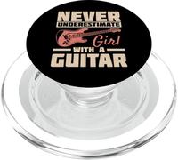 Never Underestimate Girl with A Guitar | Musician Music Band PopSockets PopGrip para MagSafe