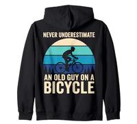 Never Underestimate Old Guy On A Bicycle Quote Sudadera con Capucha