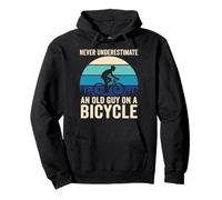 Never Underestimate Old Guy On A Bicycle Quote Sudadera con Capucha