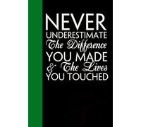 Never Underestimate The Difference You Made & The Lives You Touched: Notebook with Quotes On The Cover for Friends, Colleague, Co-workers, Family, Office, Teammates, Employees (6x9 inches)