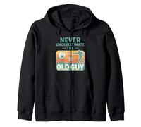 Never Underestimate The Old Guy Disc Golf Retro Sudadera con Capucha