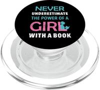 Never Underestimate The Power of A Girl with a Book Reading PopSockets PopGrip para MagSafe