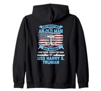 Never Underestimate USS Harry S. Truman CVN-75 Veteran Sudadera con Capucha