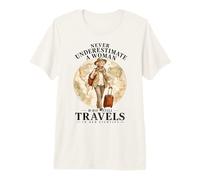Never Underestimate Woman Who Still Travels in Her 80s Camiseta Premium