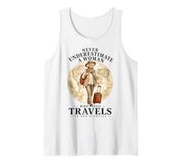 Never Underestimate Woman Who Still Travels in Her 80s Camiseta sin Mangas
