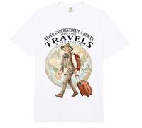 Never Underestimate Woman Who Still Travels in Her 80s Comfort Colors Adult Heavyweight T-Shirt
