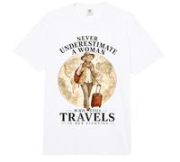 Never Underestimate Woman Who Still Travels in Her 80s Comfort Colors Adult Heavyweight T-Shirt