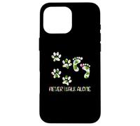 Never Walk a Alone Paw Dog Flower Dog Friends Amante de los Perros Carcasa para iPhone 16 Pro MAX