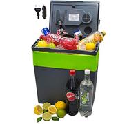 Nevera 2 en 1 de 30 litros, nevera eléctrica, bolsa isotérmica, bolsa térmica, caja térmica, caja para mantener el calor, para coche, camping, nevera térmica (Gora Grey/Gilmo Green)