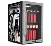 Nevera Beersafe 70 Craft Beer Edition 70 litros 3 estantes Puerta panorámica de cristal Acero inoxidable Klarstein