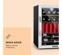 Nevera Beersafe XL Mix It Edition, 60 litros, 4 estantes, puerta de cristal panorámica