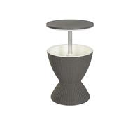 Nevera camuflada en Mesa Auxiliar de Ratan Sintetico de 30 litros 200X100X75 cm Mesa y Cristal de 5 mm