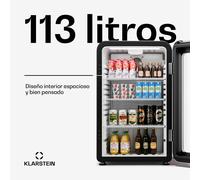 Nevera para bebidas Audrey Evo | diseño retro | puerta de cristal | 113 L | CEE C Klarstein