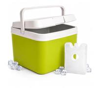Nevera portátil de 15 litros con elemento de enfriamiento y bloque refrigerante - Caja isotérmica para un enfriamiento extra largo, ideal como bolsa isotérmica (verde)