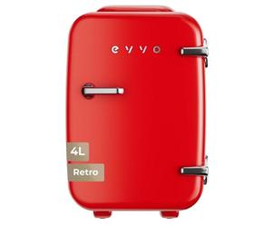 Nevera Portátil Evvo F4 Mini Retro Roja 4L Frío y Calor