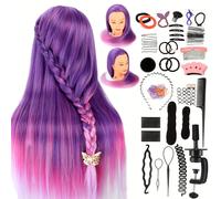 NEVERLAND Cabeza de maniquí de 28 pulgadas, color , ideal para peinados, práctica profesional de peluquería, trenzado y formación en peinados lisos, para exhibición y práctica