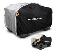 NEVERLAND Funda Protectora XXXL para ATV y Quad - Lona Plateada 190T Impermeable con Banda Reflectante Naranja, Cordón Elástico Hebillas Antiviento Resistente a UV Lluvia Nieve Polvo 256 x 110 x 120cm