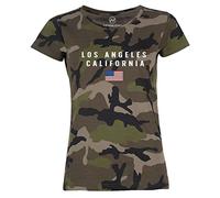 Neverless Camiseta de camuflaje para mujer con estampado de camuflaje de California Los Ángeles de Estados Unidos, negro California, XXL