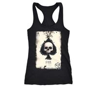 Neverless® Camiseta de tirantes para mujer, diseño de calaveras, diseño de calavera, Negro , L