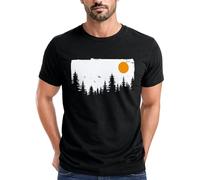Neverless® Camiseta para hombre Bosque Árboles Aventura Aventura Amantes de la Naturaleza Moda Estilo Calle, Bosque Negro, L