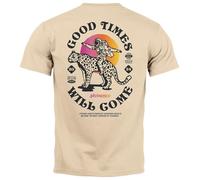 Neverless® Camiseta para hombre con estampado en la espalda con logotipo Space Tiger Good Times Fashion, Good Times Nature, XXXL
