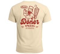 Neverless Camiseta para hombre con impresión trasera Döner especial divertida con divertido kebab estampado en la espalda, manga corta, camiseta de algodón, moda urbana, Doner Especial Naturaleza, 3XL