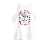 Neverless Camiseta sin mangas para hombre con texto en alemán "Eat Pasta Backprint Brustlogo Retro Fashion Sommer", Come pasta blanca, XXL