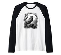 Nevermore Quoth El Poema del Cuervo Edgar Allan PoE Meme Camiseta Manga Raglan