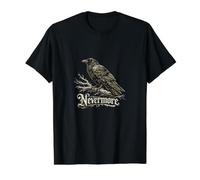 Nevermore Raven Edgar Allan PoE Gothic Dark Academia Camiseta gráfica económica, Hombre, Negro, S