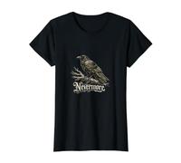 Nevermore Raven Edgar Allan PoE Gothic Dark Academia Camiseta gráfica económica, Mujer, Negro, L