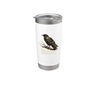 Nevermore Raven Edgar Allan Poe Gothic Dark Academia Vaso térmico de acero inoxidable de doble pared